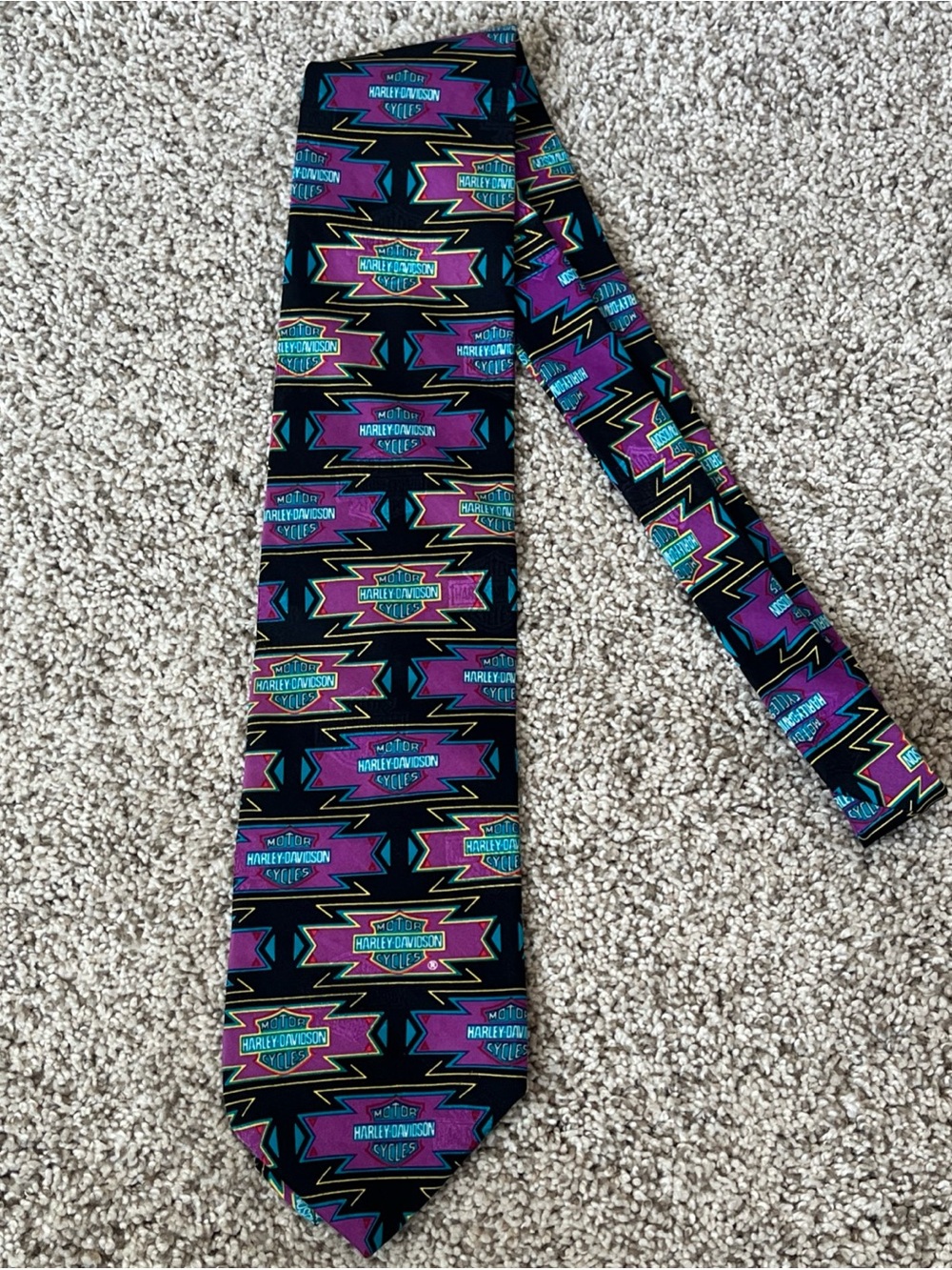 Harley-Davidson 100%Silk 1996 Thunderbird Vintage Neck Tie